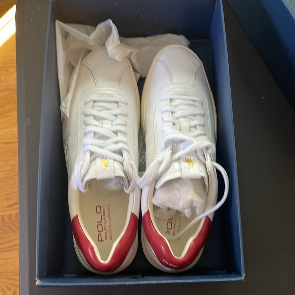 polo ralph lauren sneakers mens 10D leather